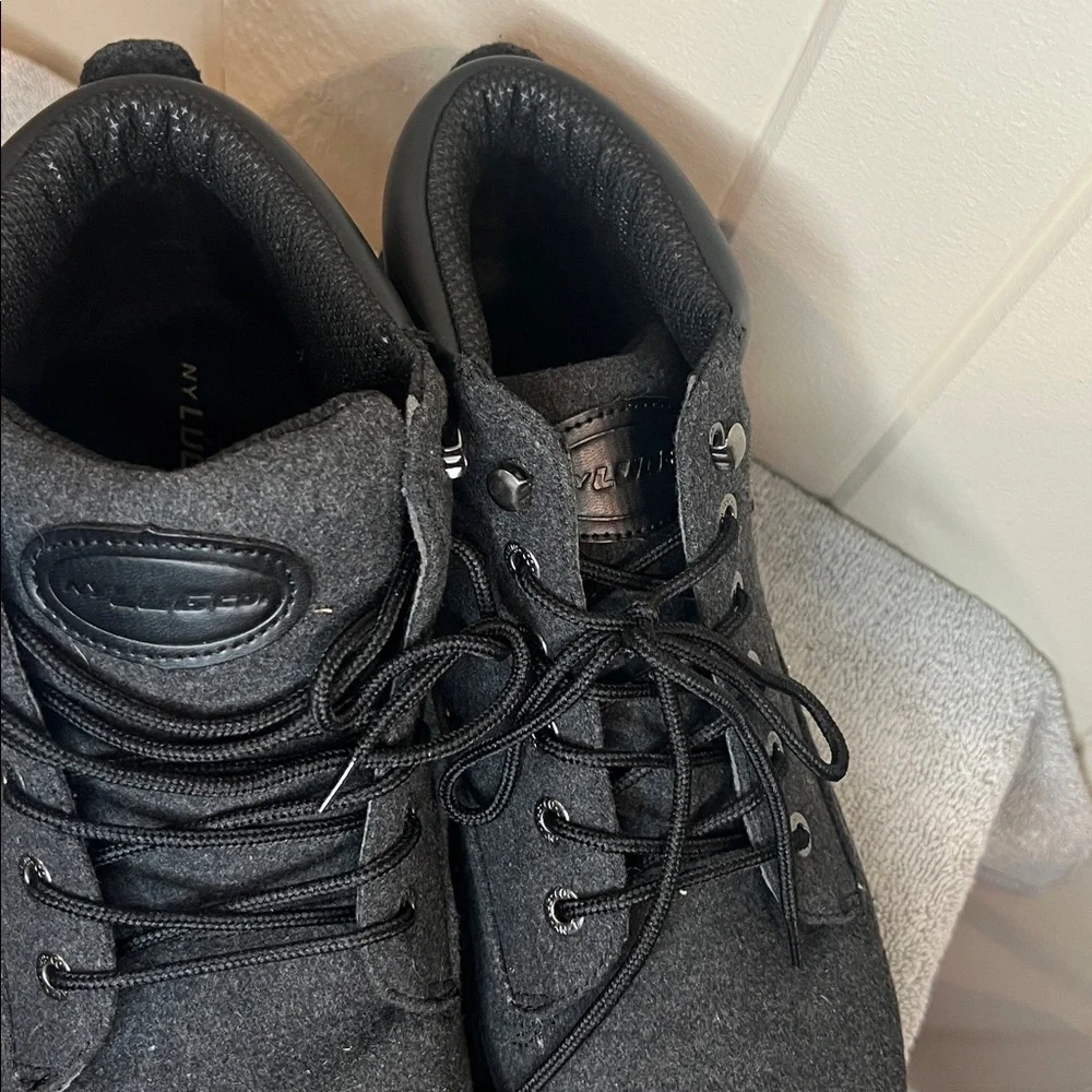 LUGZ Mens Work Fringe Black Chelsea Chukka Lace Up Boots
